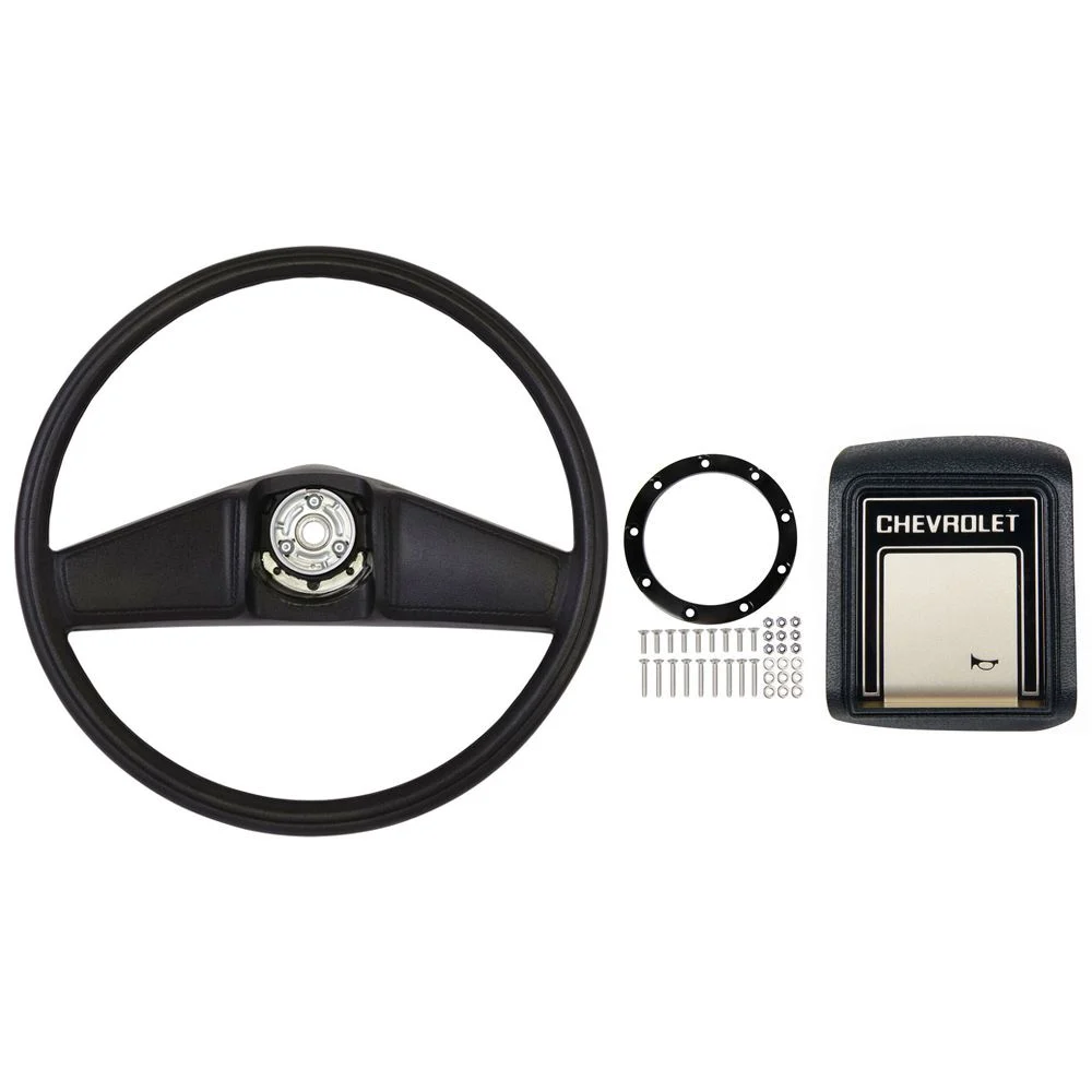 Volante Negro Deluxe con Tapa de Claxon para Chevrolet C10 1978–1987
