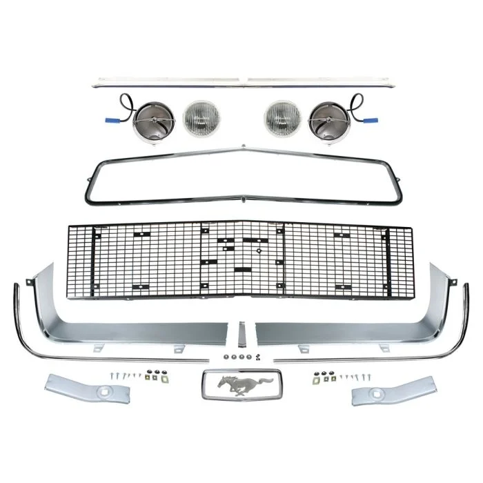 Kit de Parrilla y Molduras con Luces de Niebla para Mustang 1968