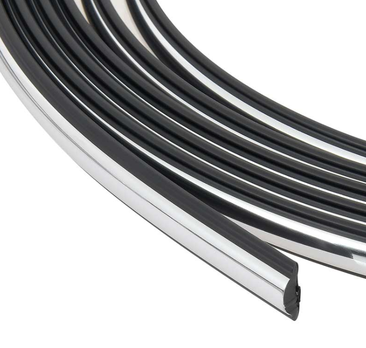 Kit Completo de Hules y Empaques Automotrices (Weatherstrip) para Pickup 1981–1985 Chevy / GMC — Con Tiras de Seguro Cromadas para Parabrisas