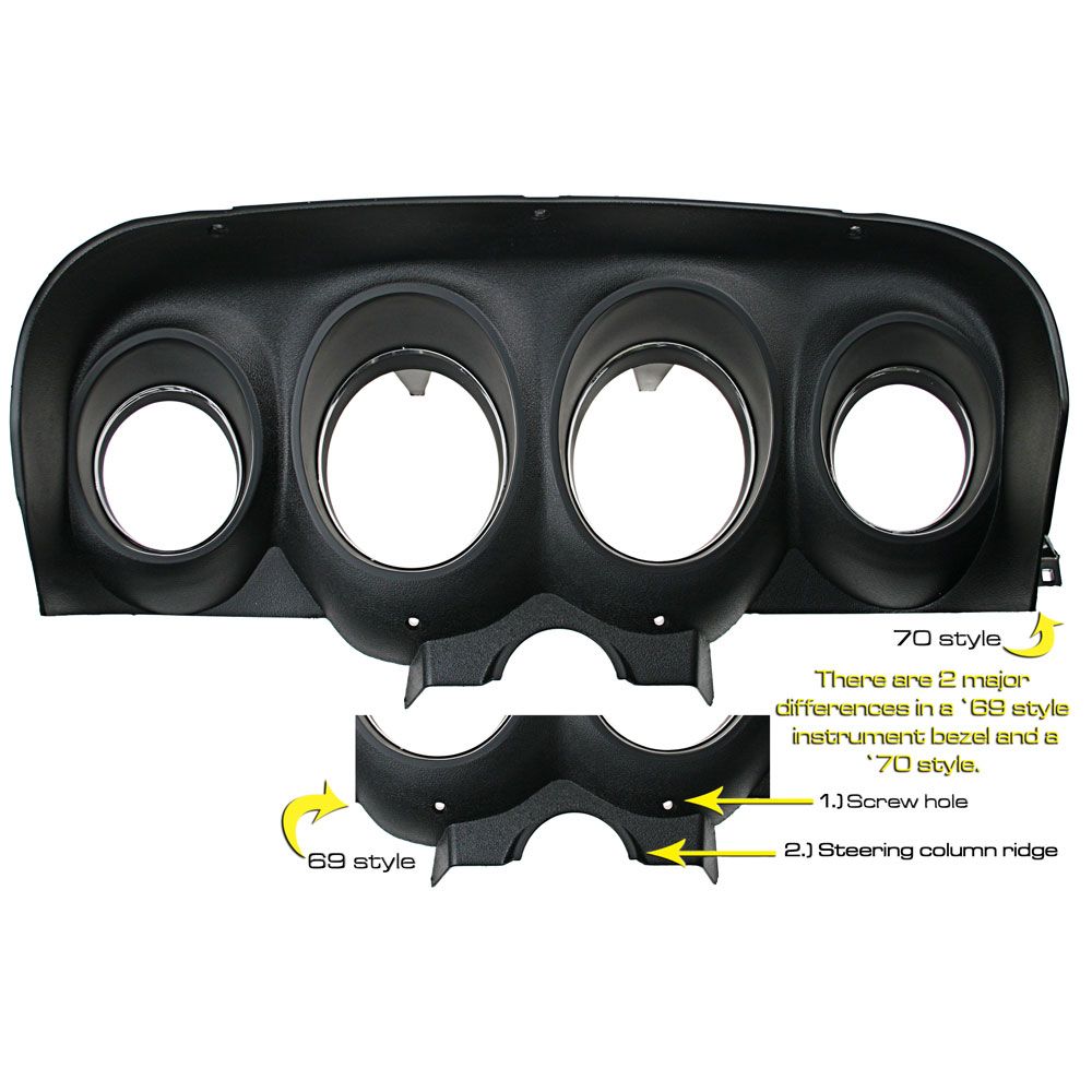 Dakota Digital RTX Sistema de Instrumentos Métricos + Bisel Negro Reproducción para Mustang 1969-1970