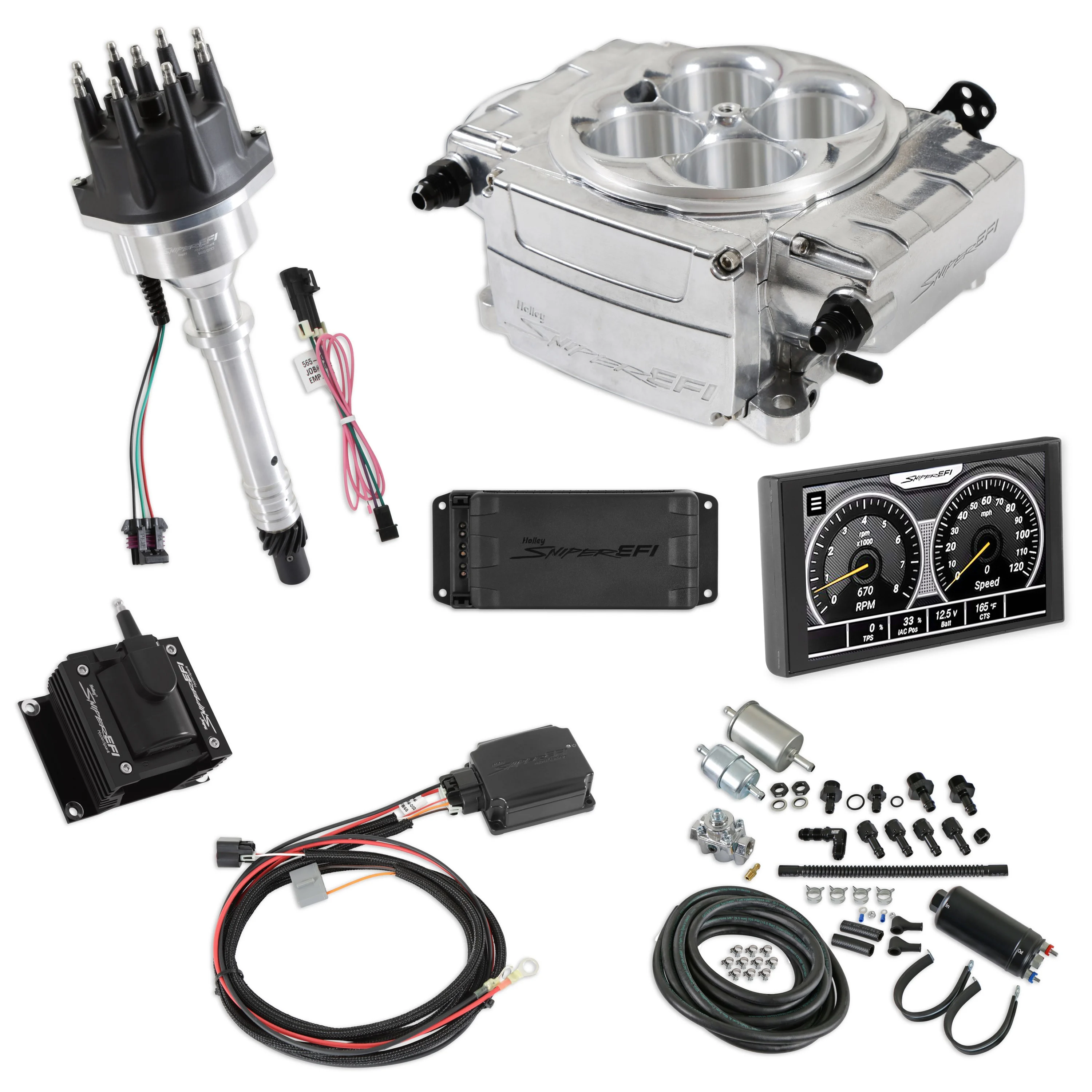 Holley Sniper 2 EFI Bundle con HyperSpark – Para Chevrolet Small Block y Big Block