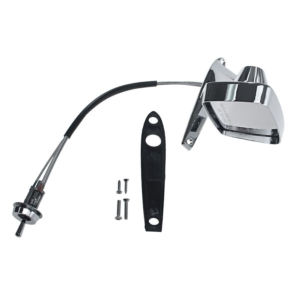 Par de Espejos Laterales Scott Drake Cromados (Conductor Remote + Pasajero Manual) para Mustang 1967-1968