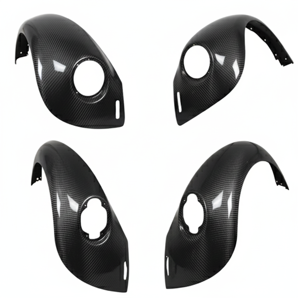 Juego de 4 salpicaderas de Fibra de Carbono Volkswagen Sedán 