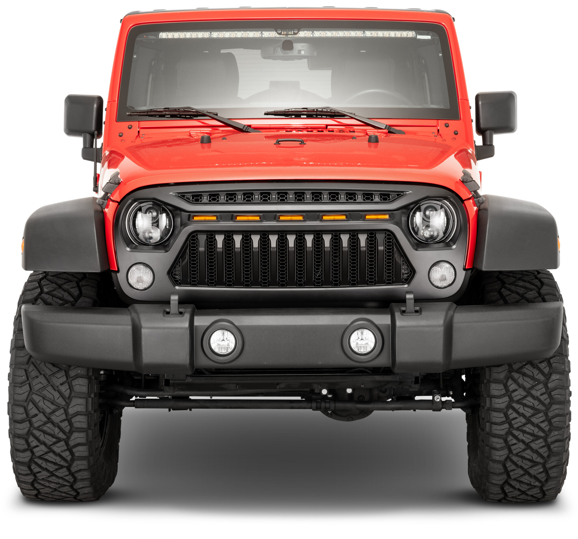 Parrilla TACTIK Reef Shark con Luces LED Ámbar Integradas para Jeep Wrangler JK (2007-2018)
