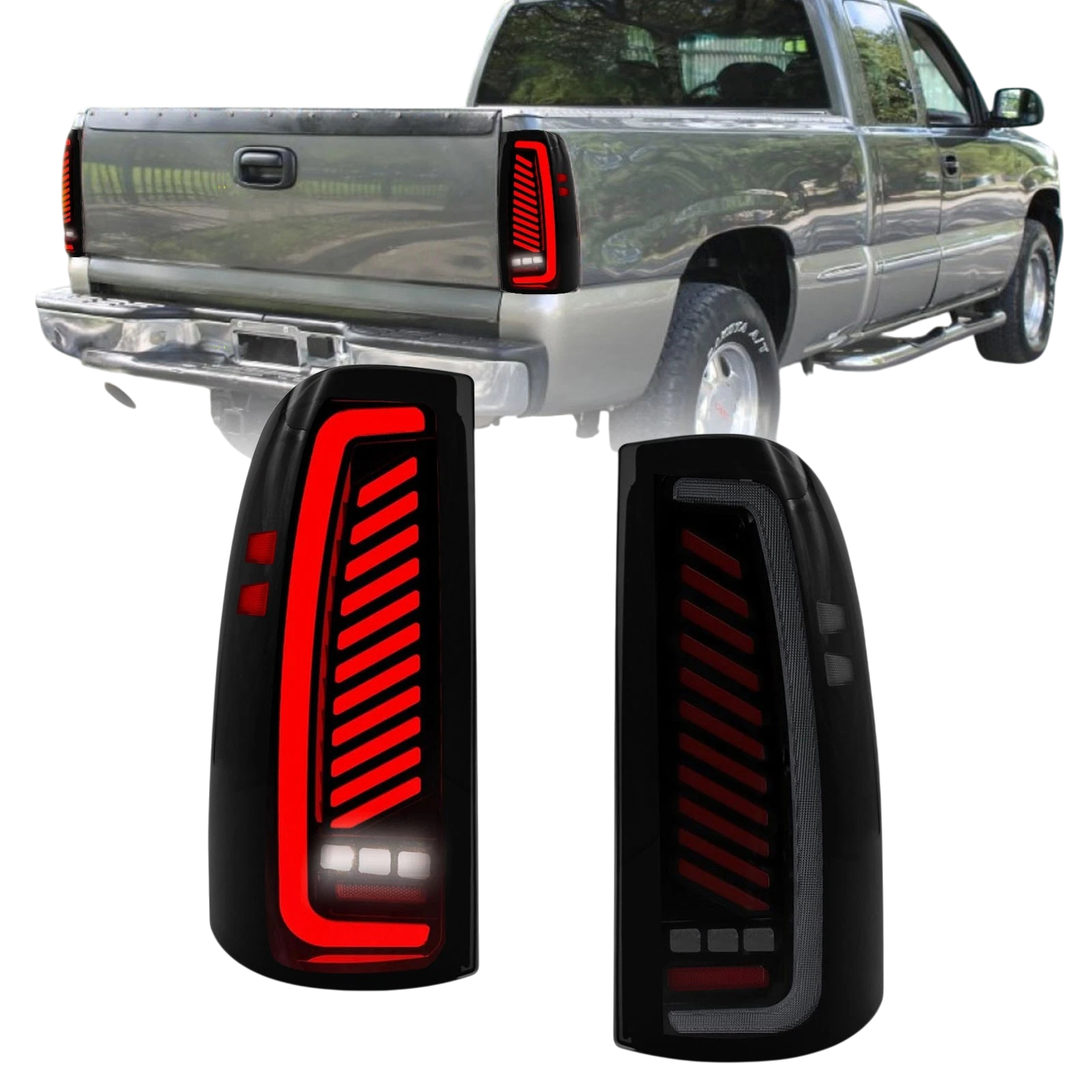 Juego de luces traseras LED ahumadas para Chevrolet Silverado 1999–2002 y GMC Sierra 1999–2007 (1500, 2500HD, 3500)