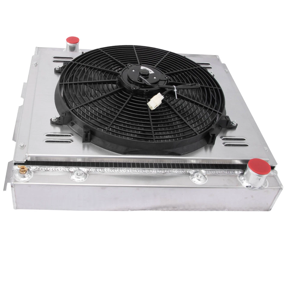 Radiador de 3 Filas de Aluminio AA5052 (High Density) con Electroventilador de 120W para Mopar Small Block (318/360 V8)