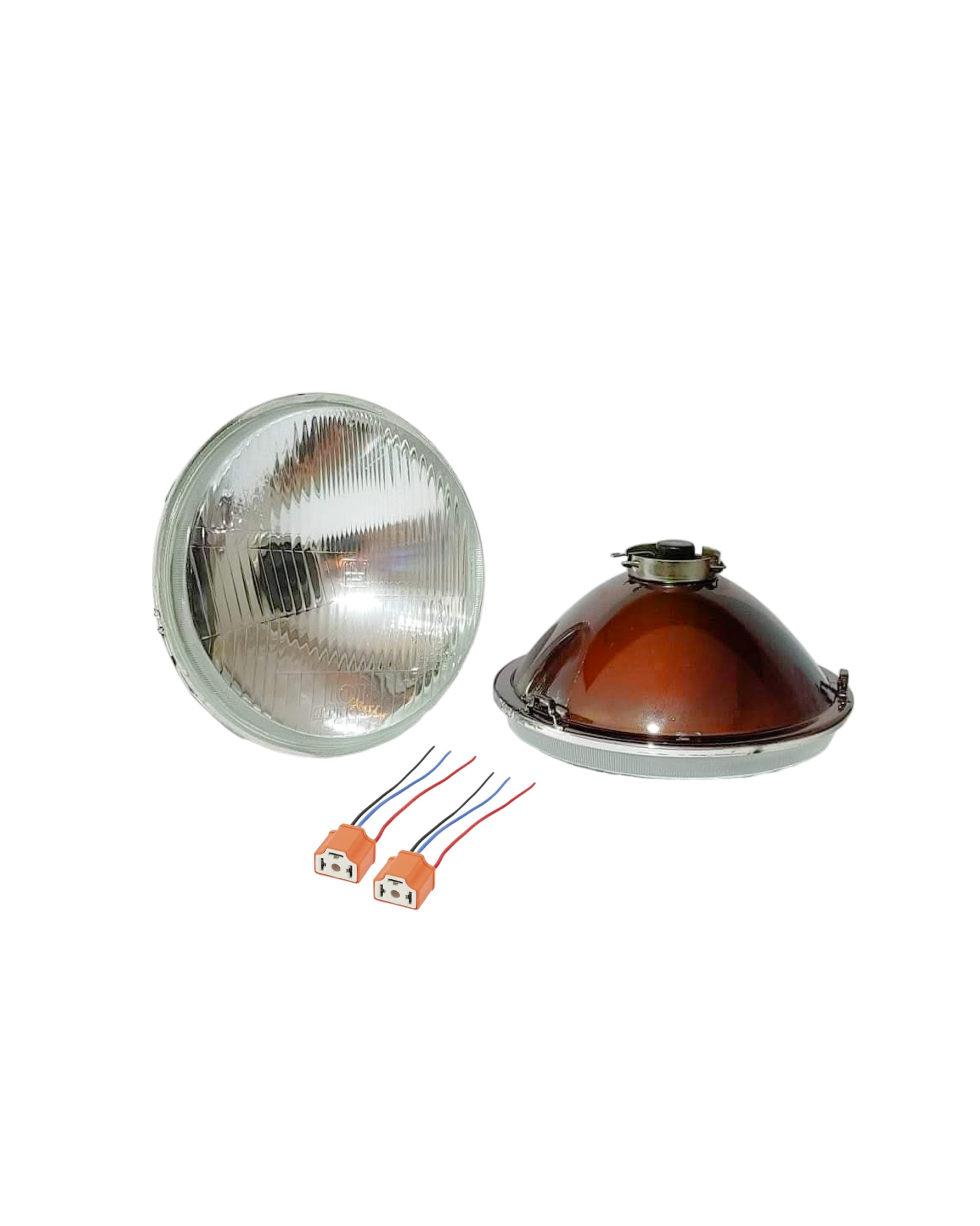 Kit de Iluminación Premium: Faros LED 27,000 LM Tipo Bosch + Bases y Biseles Cromados para VW Vocho, Combi y Clásicos (1967+)