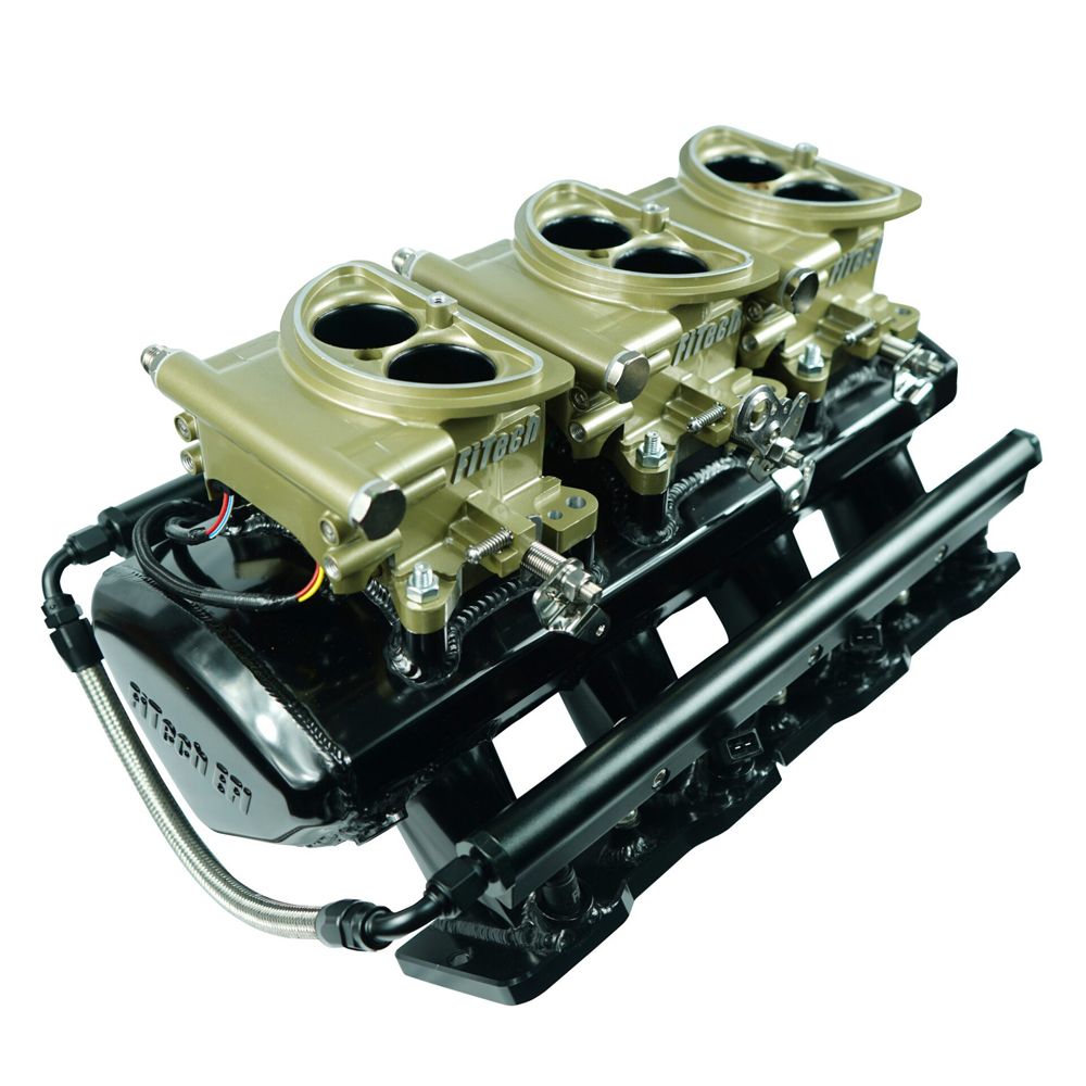 FiTech Ultimate LS 3X2 EFI Tri-Power System con Admisión y Control de Transmisión – Hasta 750 HP (Chevrolet LS)