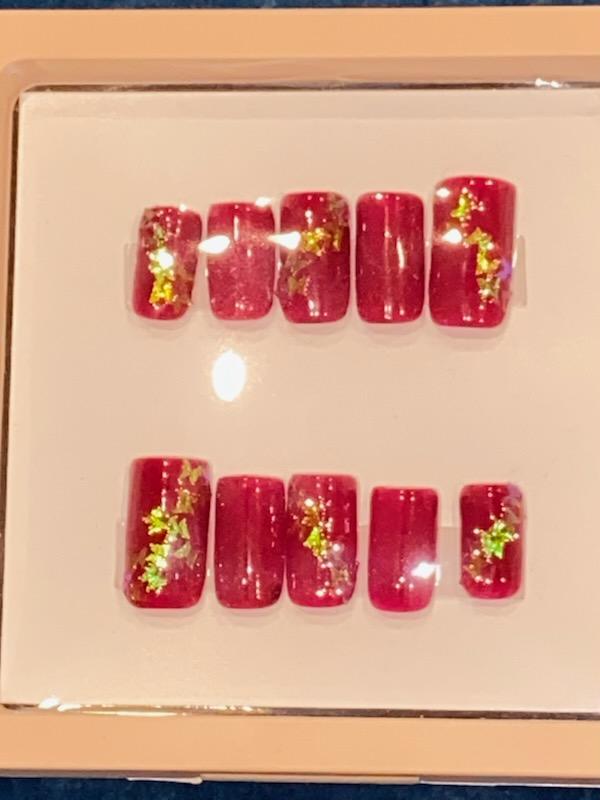 Red Glitter Press-On Nails