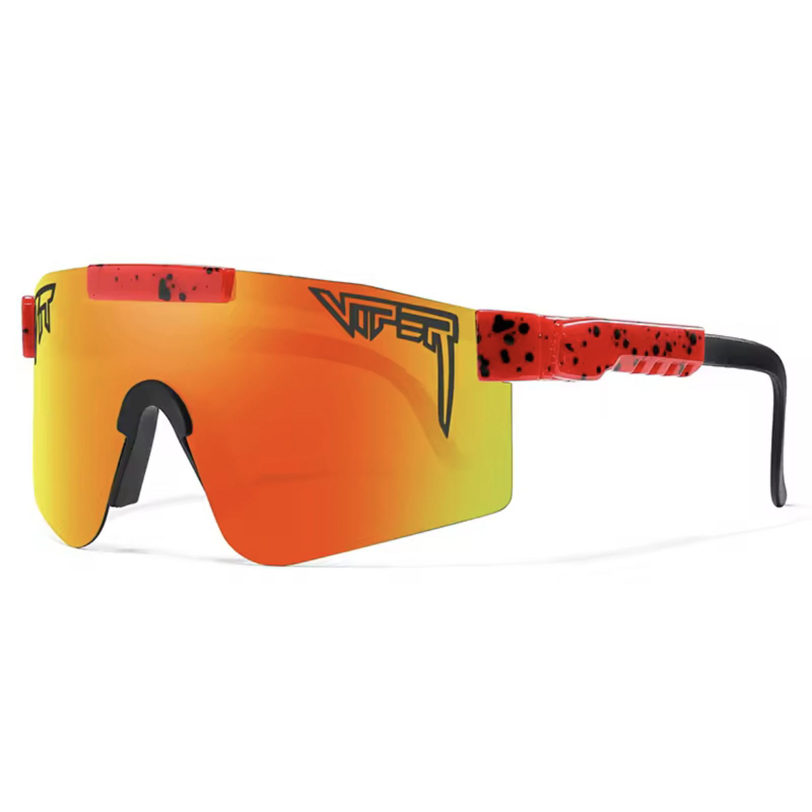 Pit Viper Sunglasses Red Black Frame Reddish Yellow Lens Driving Outdoor Eyewear