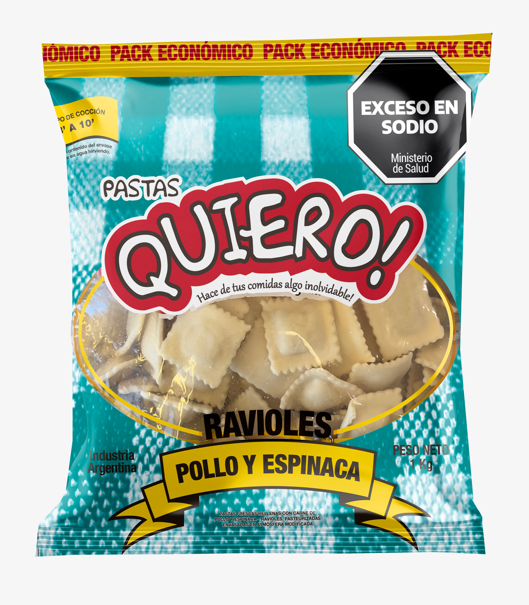 Ravioles con pollo y espinaca x 1kg