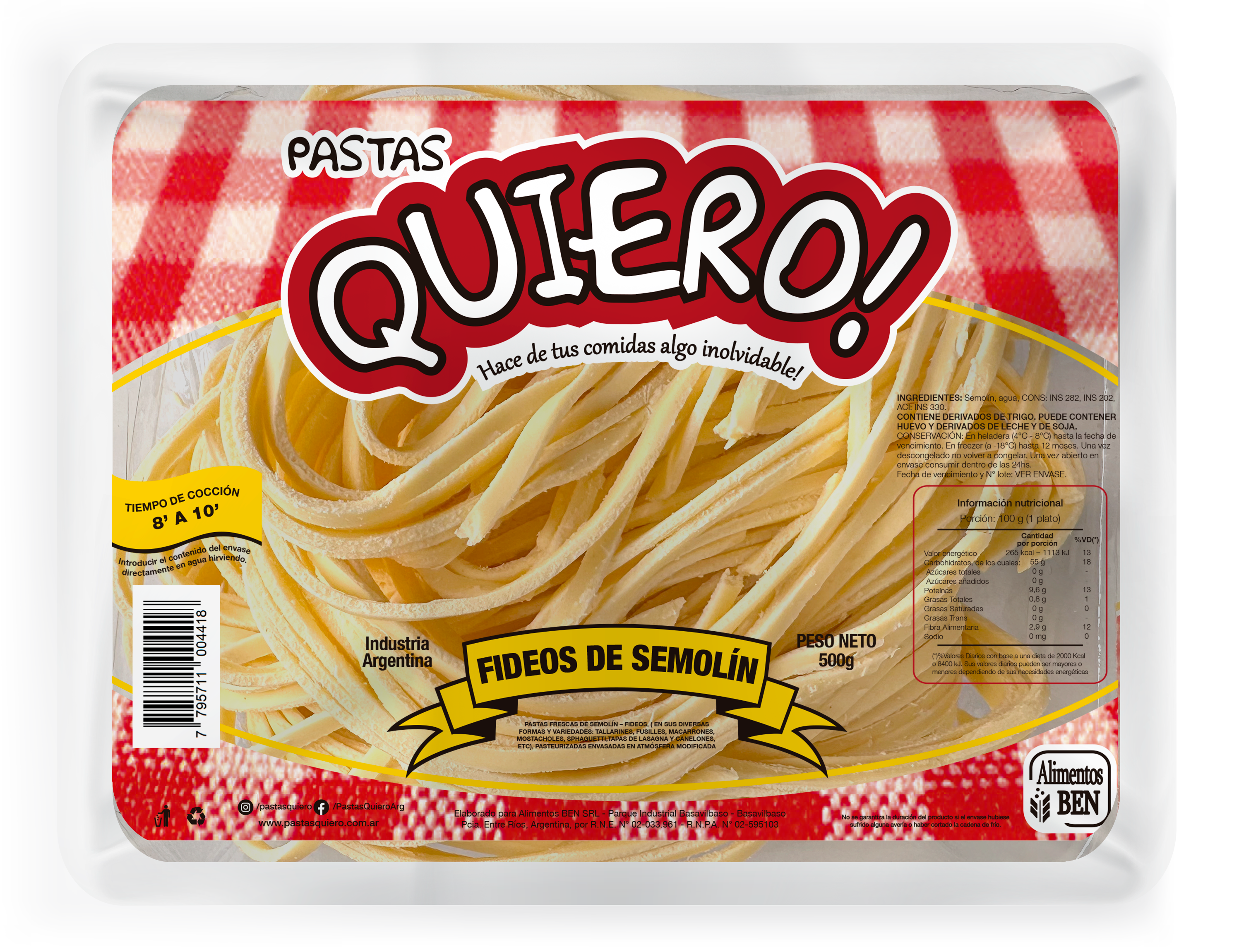 Tallarínes de semolín