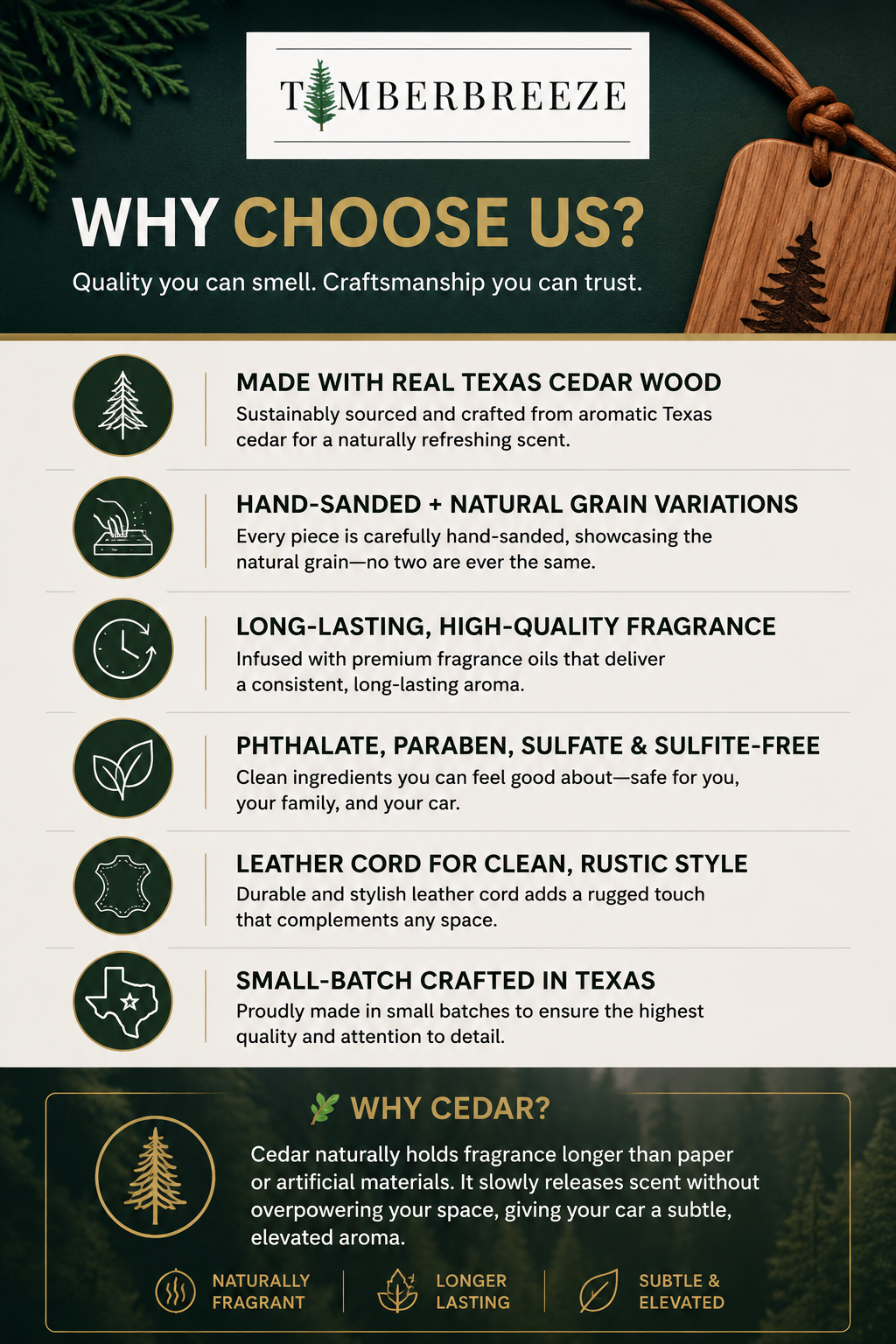 Leather & Cashmere Cedar Freshener
