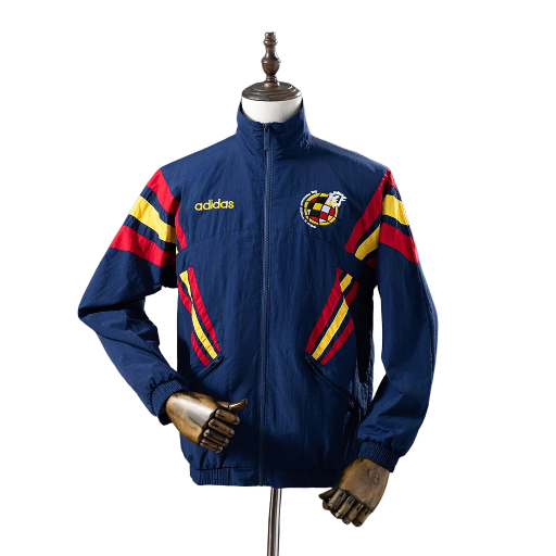 1996 Woven Spain national football team Track Top Windbreaker Jacket Retro-Style Soccer Fußball BNWT