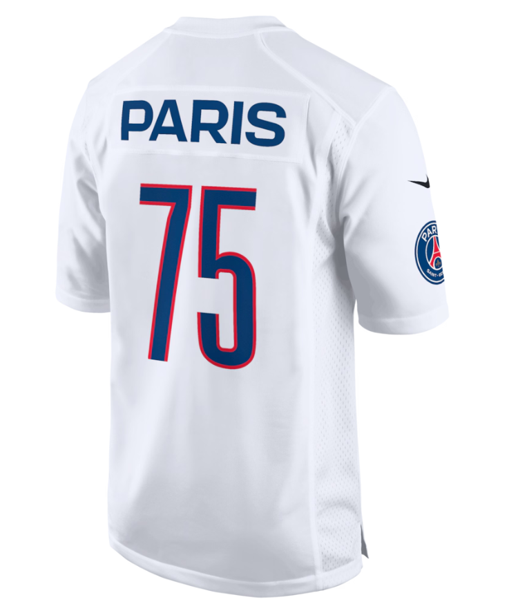 2025 Men's Nike White Paris Saint-Germain Soccer x NFL Game Jersey BNWT