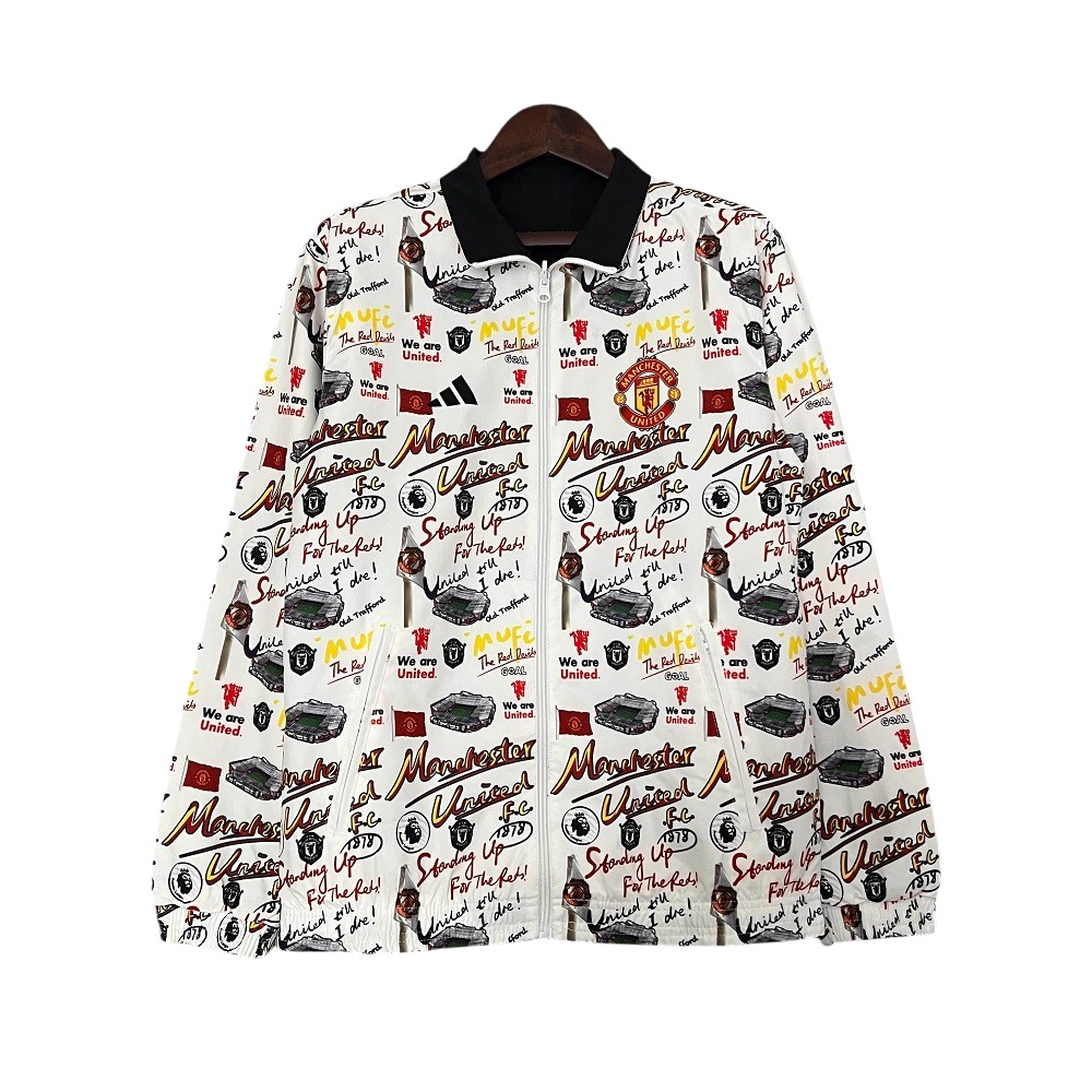 2023-24 Manchester United Graphic Print Reversible Windbreaker Jacket BNWT