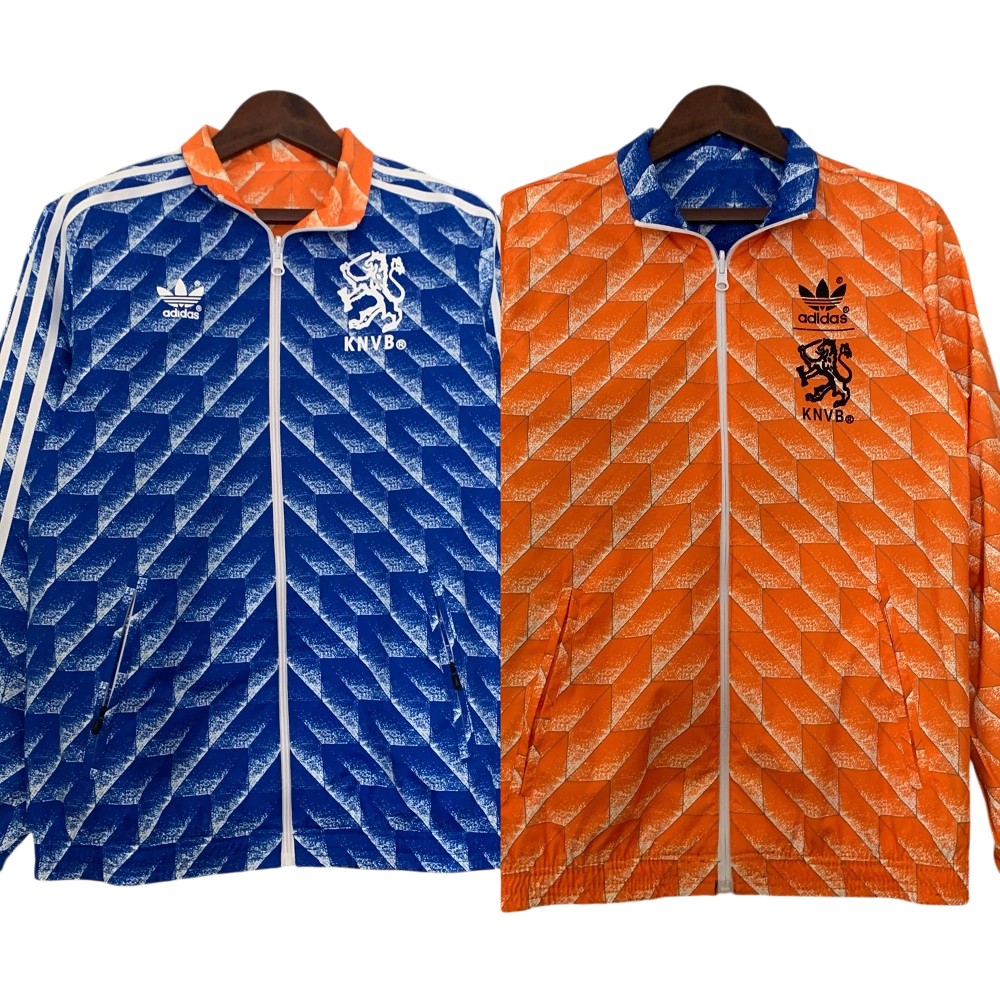 2023-24 Netherlands national football team Track Jacket Reversible Full Zip Anthem Top Windbreaker Soccer Fußball BNWT