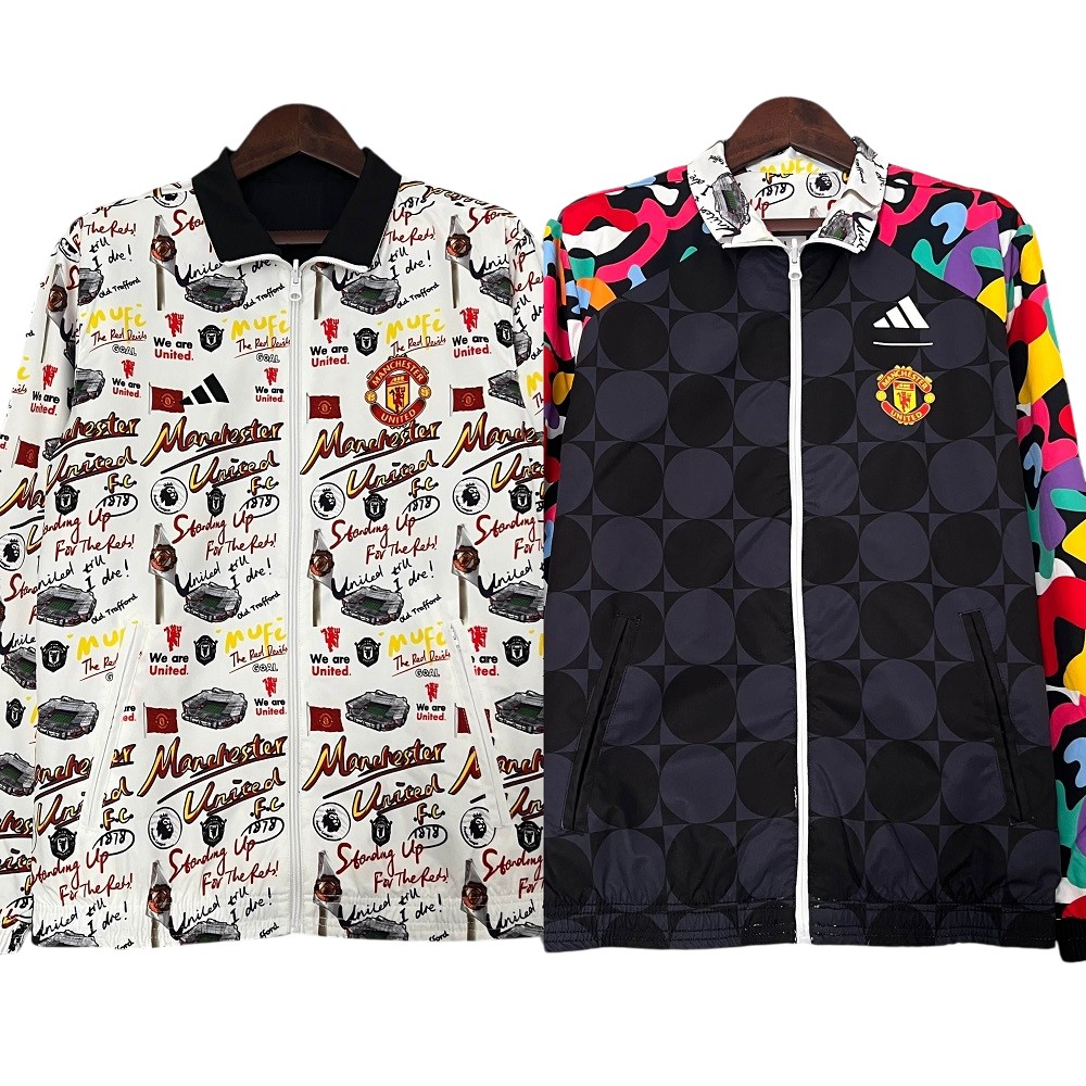 2023-24 Manchester United Graphic Print Reversible Windbreaker Jacket BNWT
