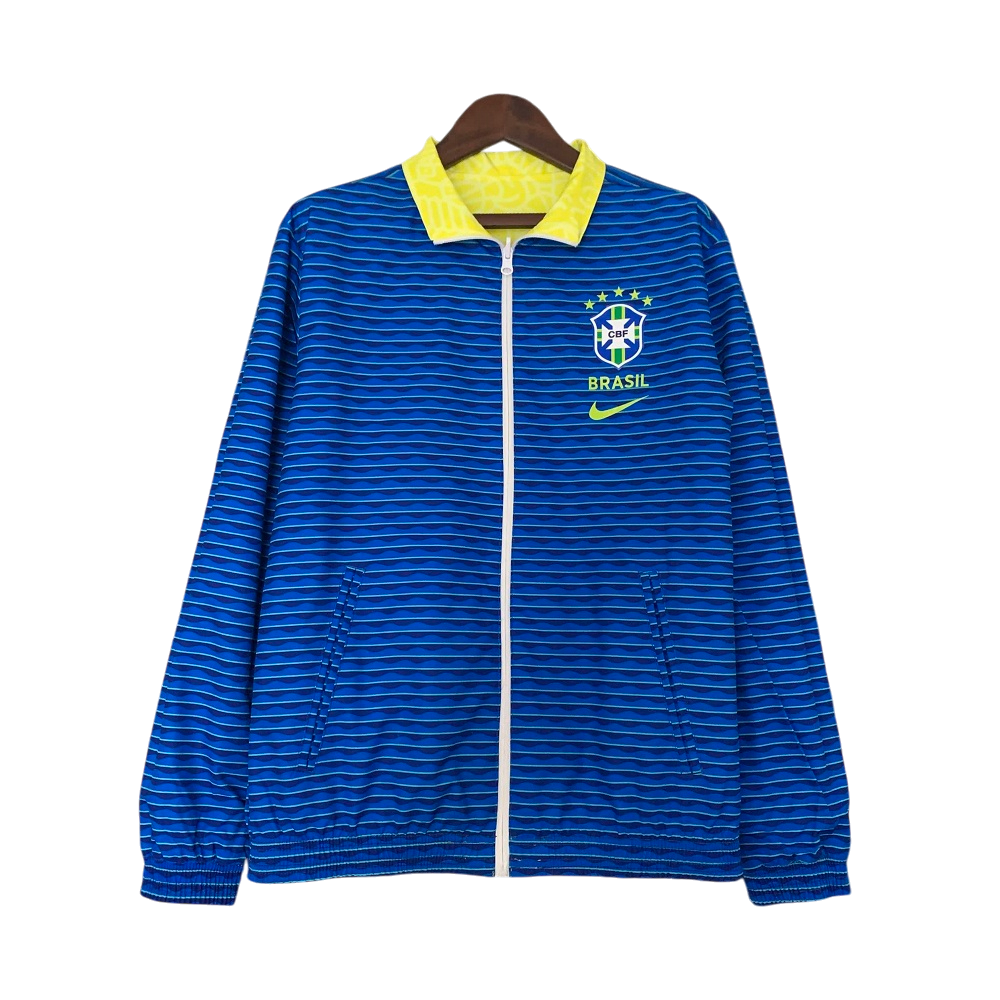 2023-24 Brazil national football team Track Jacket Reversible Full Zip Anthem Top Windbreaker Soccer Fußball BNWT