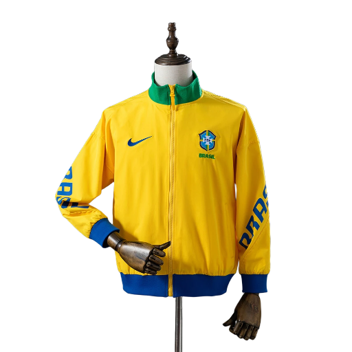 Brazil national football team Track Jacket Full Zip Top Academy Pro Soccer Anthem Windbreaker Fußball BNWT