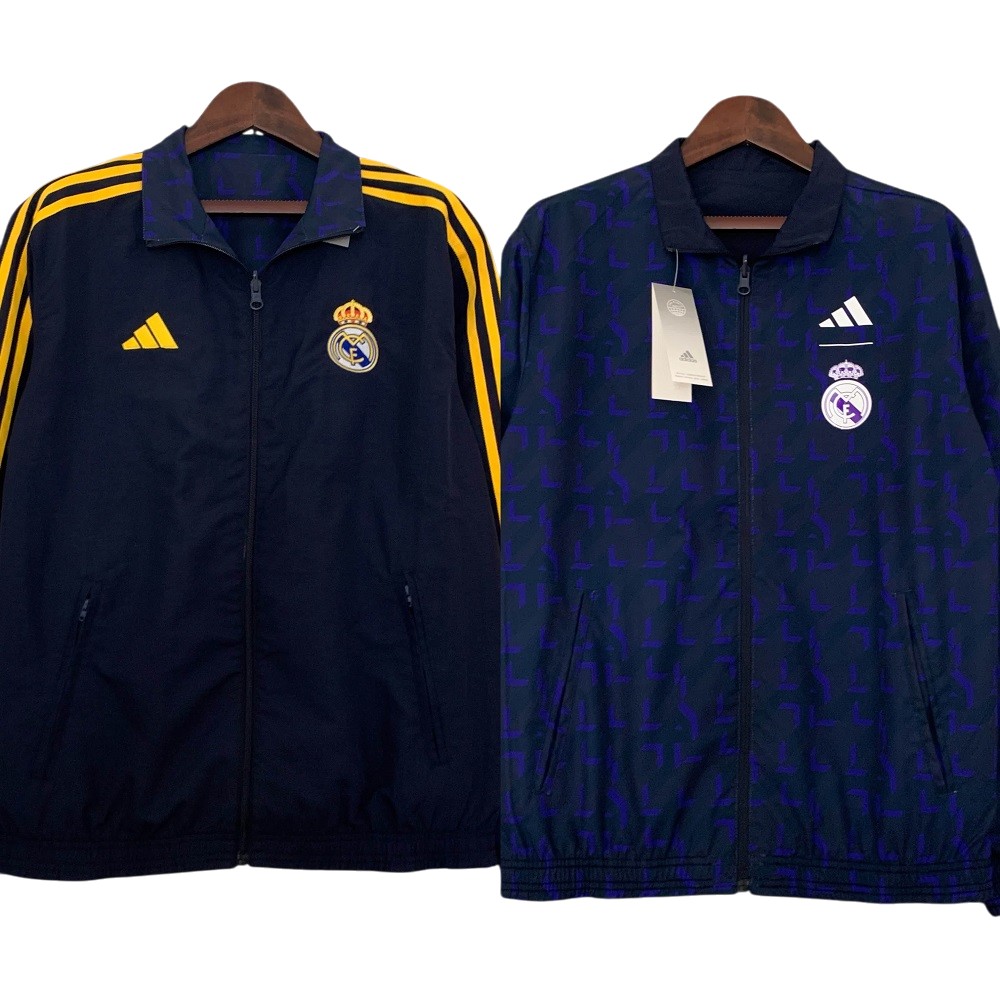 2023-24 Real Madrid Football Club Track Jacket Reversible Full Zip Anthem Top Windbreaker Soccer Fußball BNWT