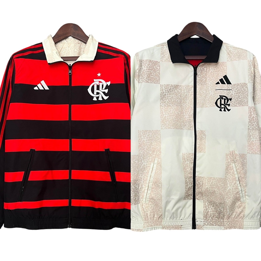 2024-25 Clube de Regatas do Flamengo Reversible Anthem Track Jacket Top Windbreaker Soccer Fußball BNWT