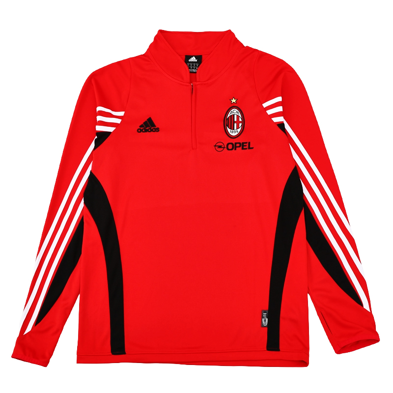 2003-04 AC Milan Football Club Soccer 1/4 Zip Training Top Shirt BNWT