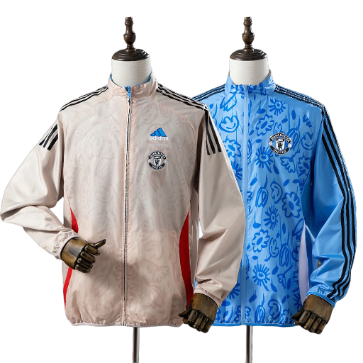 2021-22 Man-U Football Club Full Zip Reversible Anthem Track Jacket Top Windbreaker Soccer Fußball BNWT