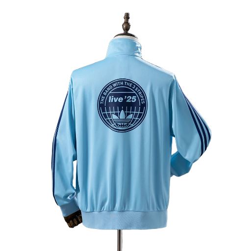 2025 Adidas x Oasis Tour Firebird Track Top Jackt Full Zip Windbreaker Lake Blue BNWT