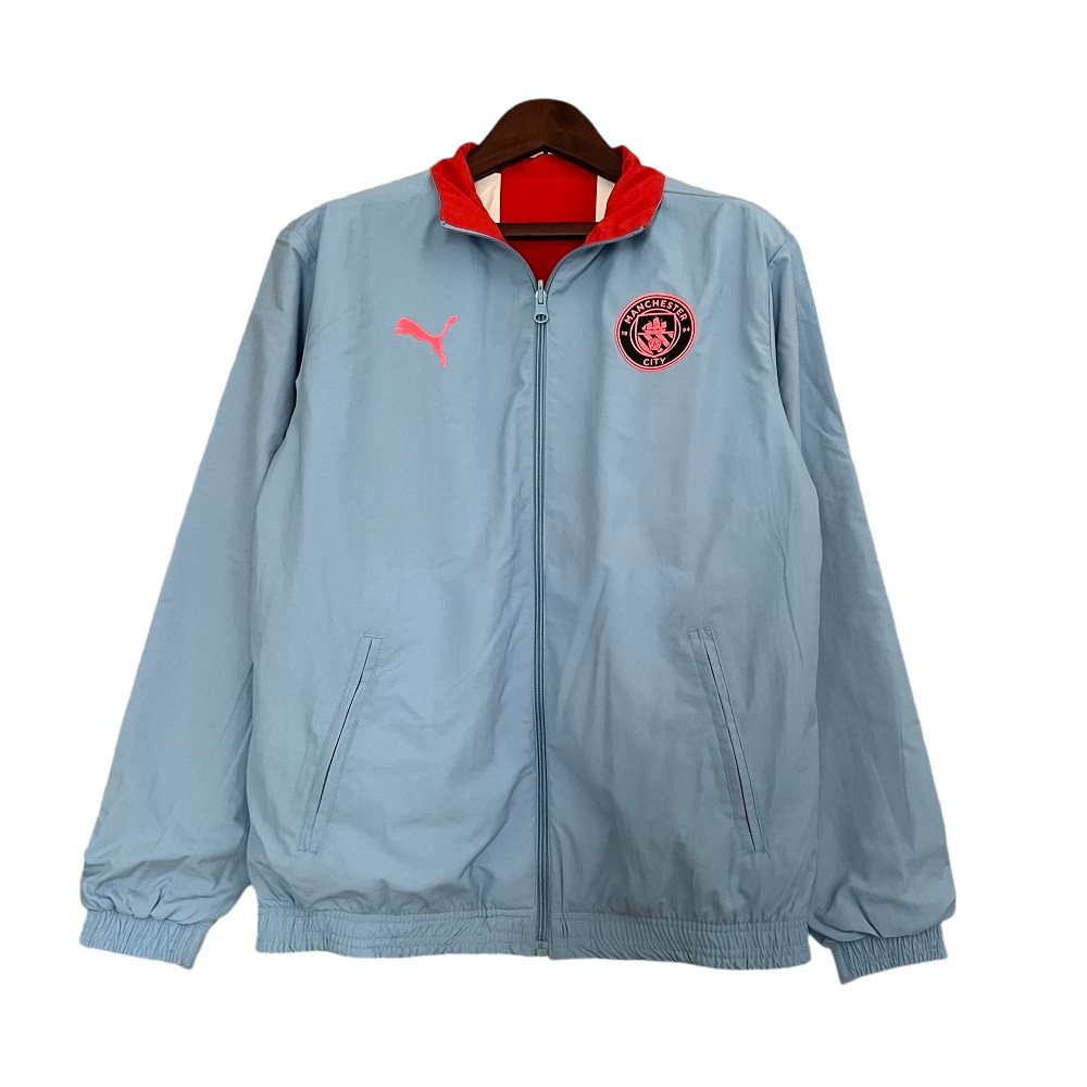 2023-24 Man City Football Club Track Jacket Reversible Full Zip Anthem Top Windbreaker Soccer Fußball BNWT