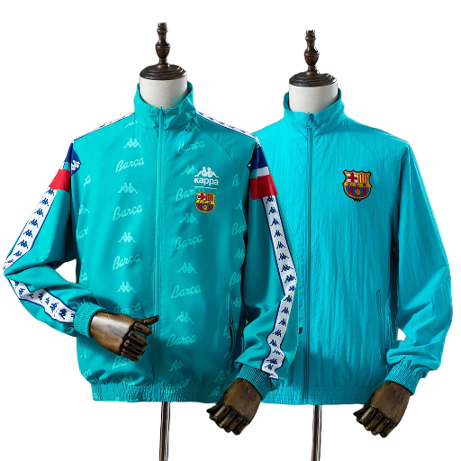 1996-97 Barcelona Football Club Reversible Track Jacket Top Windbreaker Retro-Style Soccer Fußball BNWT