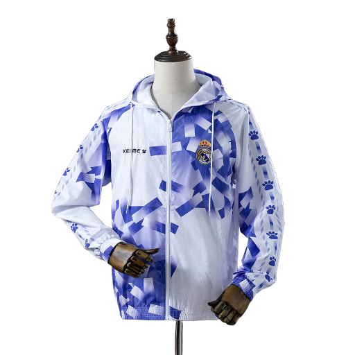 1996-97 Real Madrid football Club Retro-Style Windbreaker Soccer Fußball BNWT