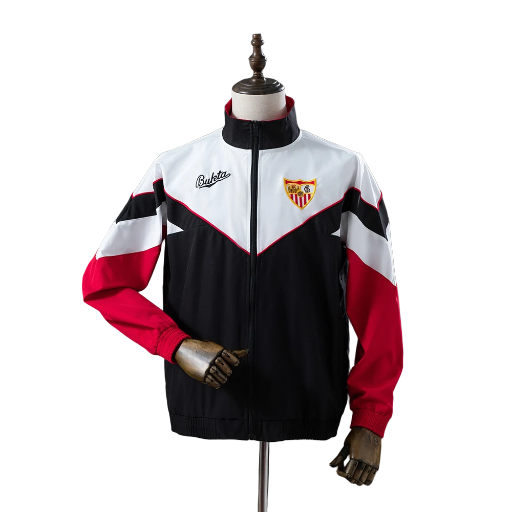 1992-93 Sevilla Football Club Full Zip Anthem Track Jacket Top Windbreaker Soccer Fußball Retro-Style BNWT
