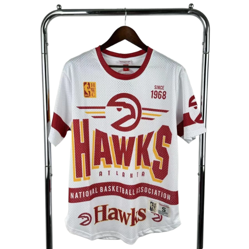 Mitchell & Ness Atlanta Hawks Throwback 3/4 Sleeve Jersey BNWT