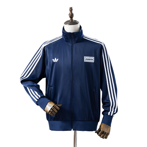 2025 Adidas x Oasis Tour Firebird Track Top in night indigo blue Jackt Full Zip Windbreaker BNWT