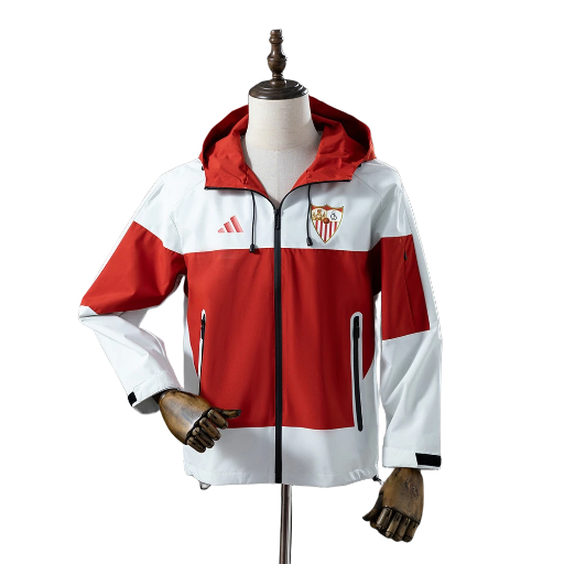2025-26 Sevilla Football Club Full Zip Track Jacket Top Windbreaker Soccer Fußball BNWT