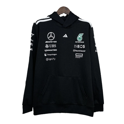 Black Adidas Mercedes-AMG Petronas F1 2025 Team Hoodie BNWT