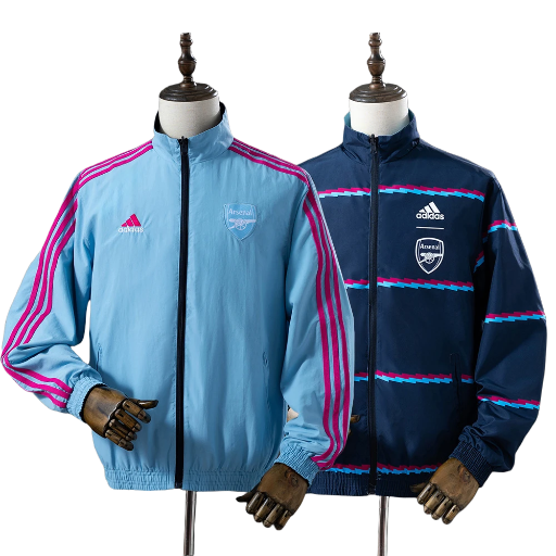 2022-23 Arsenal Football Club Full Zip Reversible Anthem Track Jacket Top Windbreaker Soccer Fußball BNWT