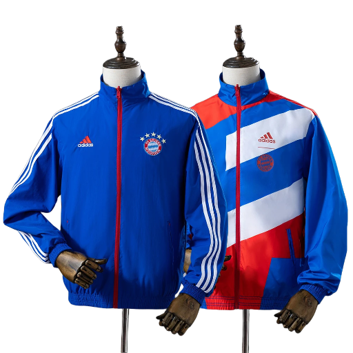2022-23 Bayern Munich Football Club Full Zip Reversible Anthem Track Jacket Top Windbreaker Soccer Fußball BNWT