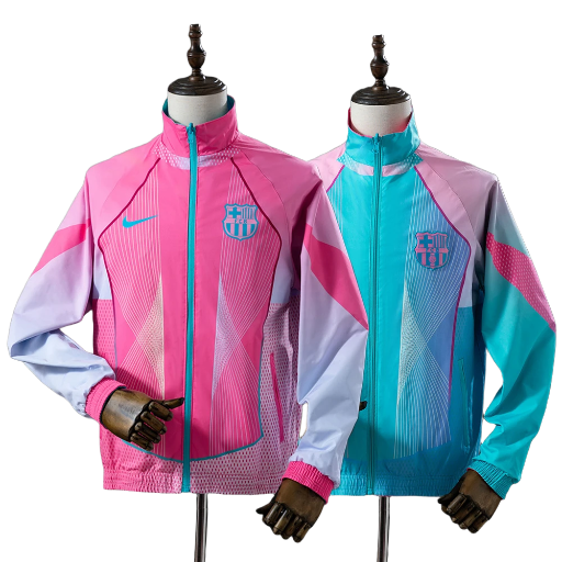 2025-26 Barcelona Football Club Full Zip Reversible Anthem Track Jacket Top Windbreaker Soccer Fußball BNWT