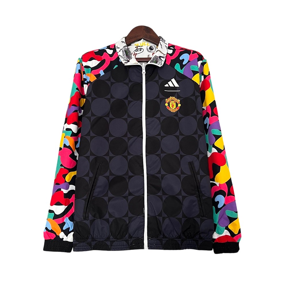 2023-24 Manchester United Graphic Print Reversible Windbreaker Jacket BNWT