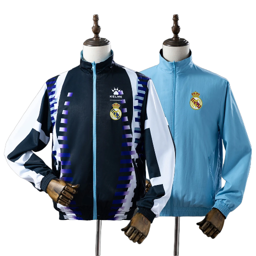 1996-97 Real Madrid Football Club Full Zip Reversible AnthemTrack Jacket Top Windbreaker Retro-Style Soccer Fußball BNWT