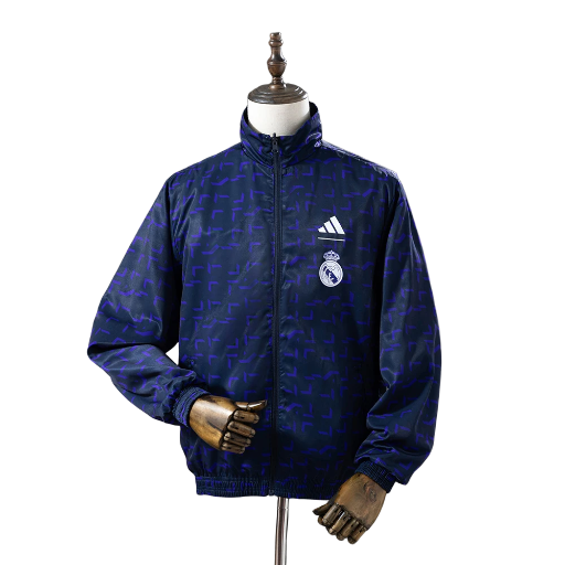 2023-24 Real Madrid Football Club Reversible Anthem Track Jacket Top Windbreaker Soccer Fußball BNWT