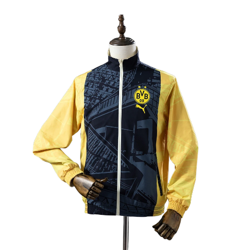2024-25 Borussia Dortmund Full Zip Reversible Anthem Track Jacket Top Windbreaker Soccer Fußball BNWT