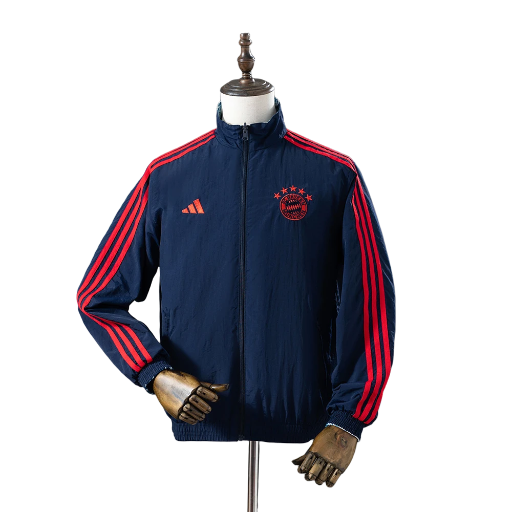 2023-24 Bayern Munich Football Club Full Zip Reversible Anthem Track Jacket Top Windbreaker Soccer Fußball BNWT