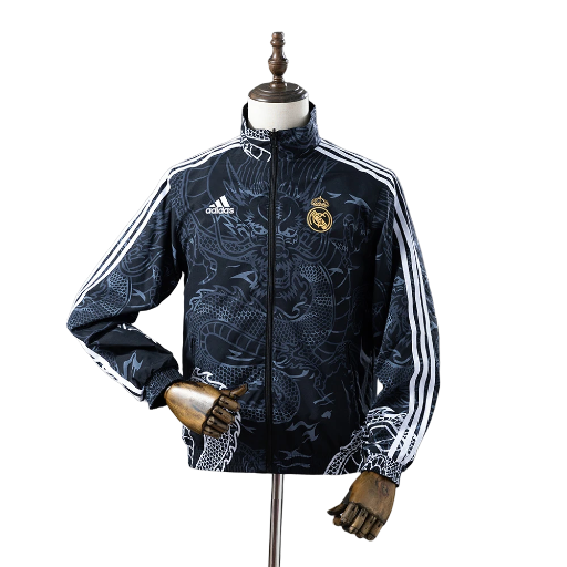 2023-24 Real Madrid Football Club Full Zip Reversible Anthem Track Jacket Top Windbreaker Dragon Edition Soccer Fußball BNWT