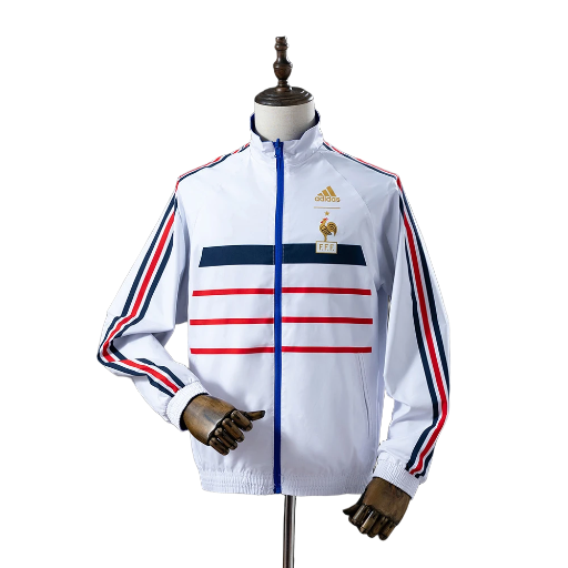 1998 France national football team Full Zip Reversible Anthem Track Jacket Top Windbreaker Vintage Retro-Style Soccer Fußball BNWT