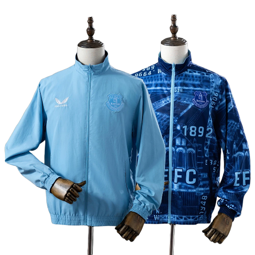 2024-25 Everton Football Club Full Zip Reversible Anthem Track Jacket Top Windbreaker Soccer Fußball BNWT