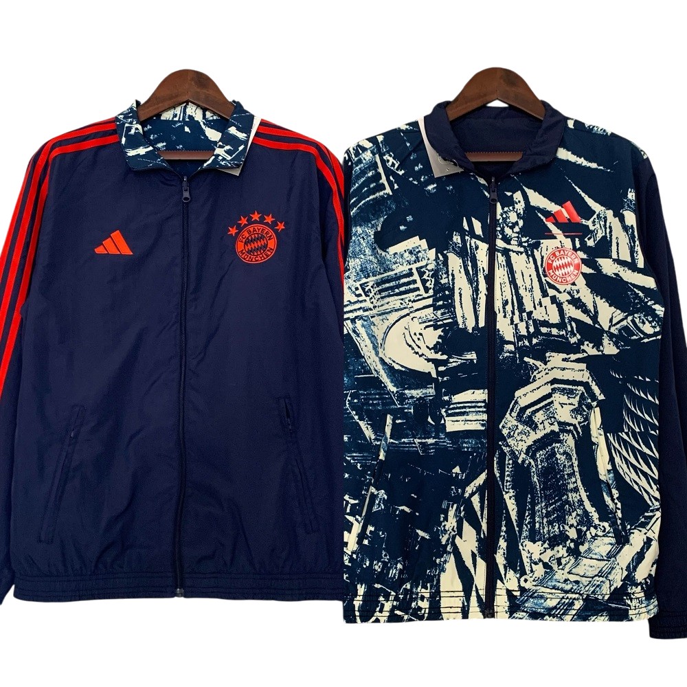 2023-24 FC Bayern Munich Track Jacket Reversible Full Zip Anthem Top Windbreaker Soccer Fußball BNWT