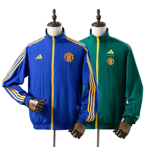 2023-24 Man Utd Football Club Full Zip Reversible Anthem Track Jacket Top Windbreaker Soccer Fußball BNWT